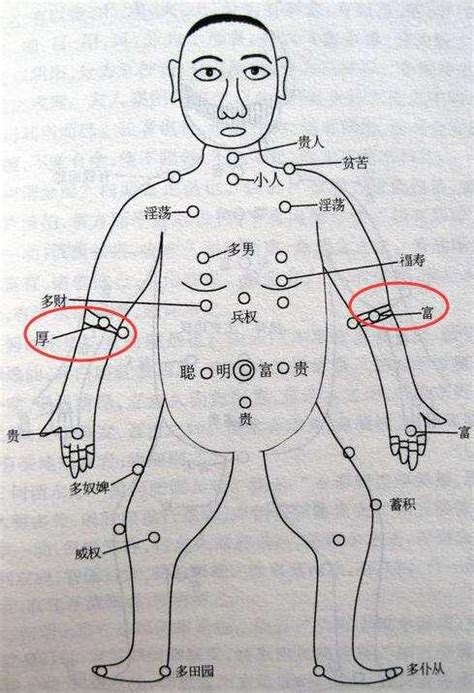 手臂痣图解|胳膊痣的位置与命运图解大全